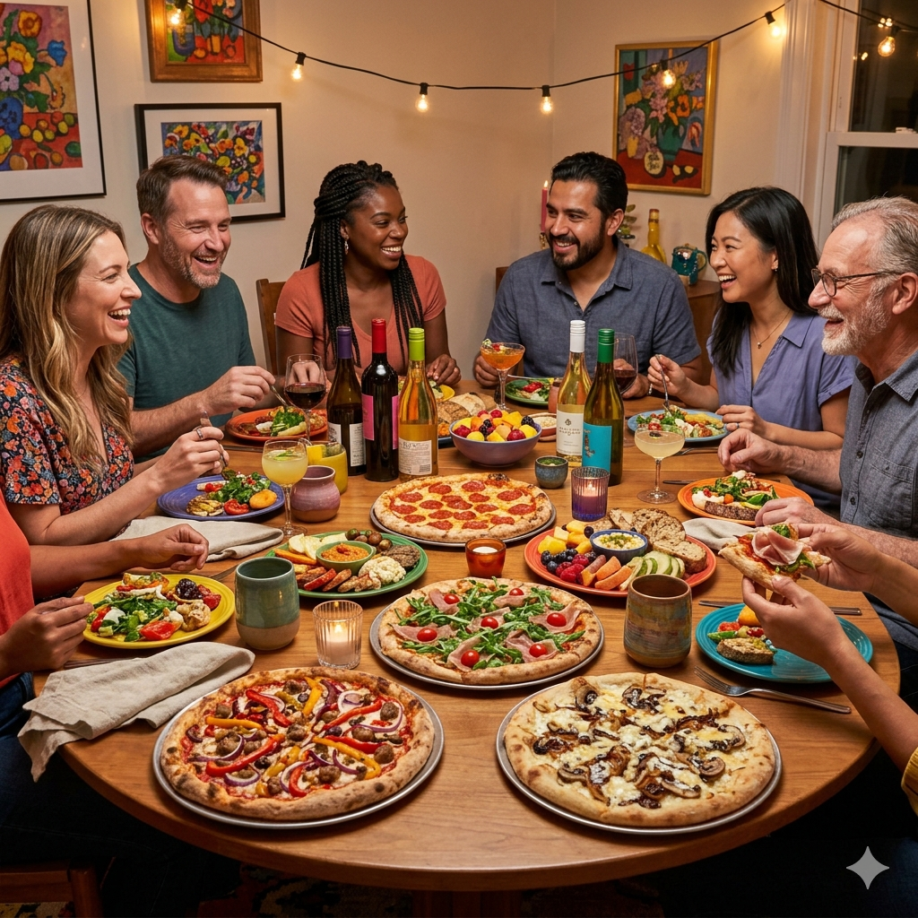 Pizza servida em casa